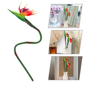 Fiori decorativi Vasi di fiori artificiali Prop Fake Strelitzia Plastic Faux Adorna lo stelo della sposa Simulato Reginae