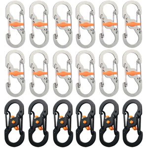 Cords Slings and Webbing 5Pcs Outdoor Camping S Type Carabiner with Lock Mini Keychain Hook Anti-Theft Outdoor Camping Backpack Buckle Key-Lock Tool 230603