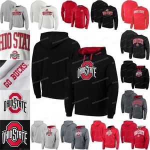 C2604 A3740 Ohio State Buckeyes Jerseys Colosseum Big Arch Pullover Hoodies Jerseys Sweatshirts Black White Red Grey