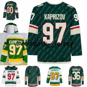 Thr 97 Kirill Kaprizov Trikot Marcus Foligno Matthew Boldy Mats Zuccarello Kevin Fiala Joel Eriksson Ek Jared Spurgeon Matt Dumba MarcAndre Fleury Hockey Trikots Yo