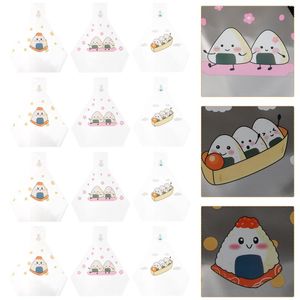 Dinnerware Sets 50 Pcs Candy Bulk Triangle Rice Ball Packaging Japanese Onigiri Wrapper Sushi 19x15CM Wrappers Transparent Plastic