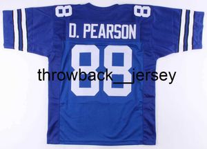 Thr Retro Custom Football Jerseys Costurado # 88 Drew Pearson Blue Men's Rugby Jersey