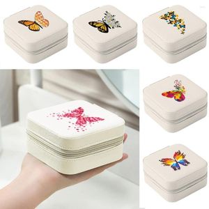 Cosmetic Bags Jewelry Box Organizer Women Storage Case Makeup Jewelri Contain Bulk Wedding Guests Gifts Accessories Supplies Butterfly Print