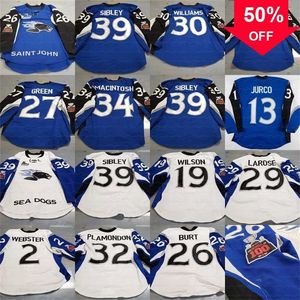 Mag A3740 Saint John Sea Dogs Jersey Tomas Jurco Robbie Burt Yohan Plamondon Cedric Pare Yohan Plamondon White Blue Warn Saint Jersey