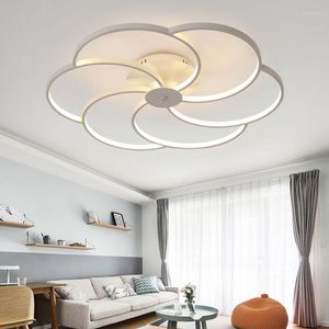 Ceiling Lights Modern LED Lighting White Petal Aluminum Luminarias Para Teto Acrylic Flower Shape Lamps For Living Room