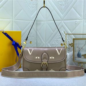 مصمم قابلة للفصل جلدية كاملة حقيبة يد كلاسيكية نسائية واحدة كتف كتف كروس حقيبة Clamshell Messenger Bag Luxury Luxury Handhide Womens Womens Litebag