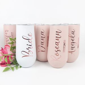 Other Event Party Supplies Personalized Bridesmaid Flute Tumbler Custom Bridal Gift Bachelorette Favor 6oz Insulated Wine Cup Champagne 230603