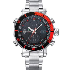 Weide Mens Sports Quartz Movement Digital Calendar Alarm Chronograph Chronograph Chronograph ClockリストウォッチRelogio Masculino282U