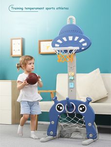 Sports Toys Kids Basketball Stands Toy Adjustable 1-1.5m Children's Indoor Basketball Football Goal Hoop Toy Set Balls Toys for Baby Sport 230603