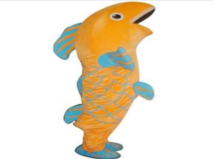 Disfraz de mascota de carpa de pescado de dibujos animados de marca bonita para adultos, disfraz de fiesta Ship9268773