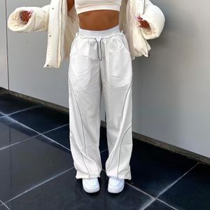 Spodnie damskie Capris White Pants Kobiety jogging Y2K Streetwear High talia dres punch harajuku moda punkowa ponadwymiarowa grunge swobodne spodnie z szerokimi nogami 230603