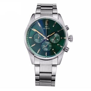 42mm 녹색 다이얼 디자이너 남성 시계 일본 VK 석영 운동 크롤리 그래프 스포츠 시계 남자 시계 F1 캐주얼 손목 시계