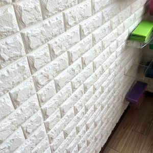 Adesivos de parede 3D tijolo papel de parede decoração espuma cobertura à prova d'água para crianças sala de estar faça você mesmo fundo 230603