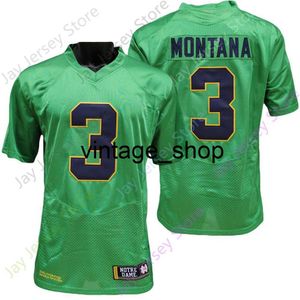 Vin Fighting Irish Football Jersey NCAA College Joe Montana Verde Tamanho S-3XL Todos Costurados Jovens Homens