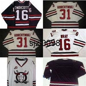 Sj98 Deer Rebels 16 Brennen Wray 16 Endicott 31 Gorchynski Mens Womens Youth 100% Embroidery cusotm any name any number Hockey Jerseys