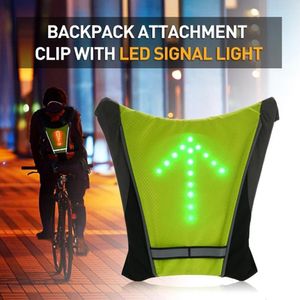 Cykelskjorta toppar högkvalitativ nattcykling väst reflekterande USB LED VEST med riktningsindikatorer Ryggsäck Attachment Clip Sign Safety 230603