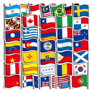 50st National Flags Stickers Flag Graffiti Kids Toy Skateboard Car Motorcykel cykel klistermärke Dekaler Poängsjukdom