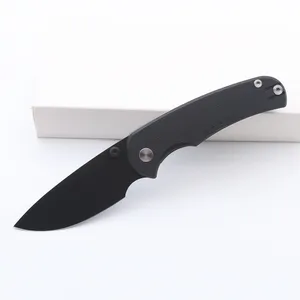 High Quality SMKE Knives Quiet Carry Drift Front Pocket Folding Knife Black PVD14c28n Blade Black G10 Handle Tactical Survival Knife