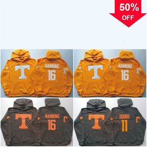 Mag MitNess Men Tennessee Volunteers Jersey 16 Peyton Manning 11 Joshua Dobbs Hockey Jerseys Hoodies Sweatshirts Alta Qualidade