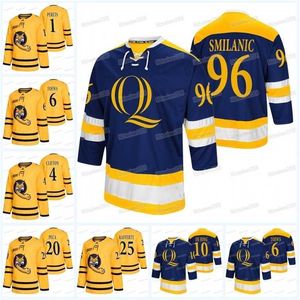 C2604 MitNess NCAA Quinnipiac Bobcats College Hockey Jersey Ty Smilanic Eric Hartzell Zach Metsa Matthew Peca Bryan Leitch Ethan de Jong Devon Toews