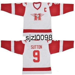 Sj98 SUTTON YOUNGBLOOD Movie Hamilton MUSTANGS Maglia da hockey su ghiaccio Blank 9 SUTTON 10 YOUNGBLOOD Maglie personalizzate Qualsiasi nome Numero Whitevintage