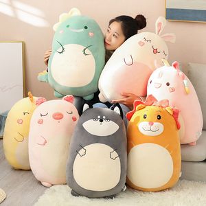 Pluszowe poduszki Poduszki 4580 cm Squishy Toy Kawaii Fat Dinosaur Shiba Inu Dog Pillow Toys Cute Rabbit Doll Doll Bed Poduszka 230603