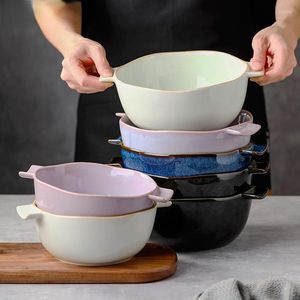 Bowls Japanese Style Retro Ceramic Rice Single Meal Dessert Fruit Noodle Soup Dinner Bowl Household Tableware Kitchen Supplies