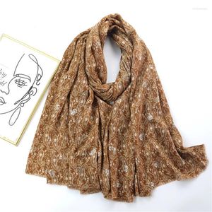 Halsdukar Autumn Women Viscose Scarf Gold Cashew Floral Fringe Cotton Hijab Shawls and Wraps Foulard Echarpe Bufanda Muslim Sjaal 180 90cm