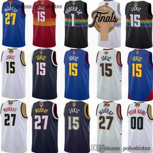 Denvers Net 15 Jokic 27 Jamal Murray Jersey Ichael 1 Porter Jr. Basketball Jerseys 2023 Finals Mężczyźni