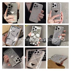 Custodie per telefoni Star Sliver per Iphone 13 Pro Max i 14 1114pro Stilista di moda Placcatura in pelle Diamante Donna Soft Silicone Sexy Girly Back Cover Luxury Glitter Women