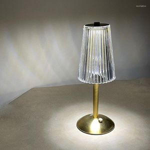 Tischlampen Diamond Bar LED wiederaufladbare tragbare Acryl-Schreibtischlampe Wohnzimmer Schlafzimmer Nachttisch Atmosphäre Leuchten