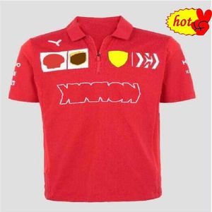 フォーミュラワンTシャツ新しいF1レッドポロシャツチームスーツカーファンカスタマイズレーシングショートスリーブラペルクイックドライT264D 3DNT