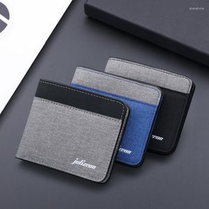 Carteiras Lona Carteira Masculina Preto/azul/cinza Titular do Cartão Masculino Saco de Dinheiro Identidade/po/banco Bolsa Curta Estojo