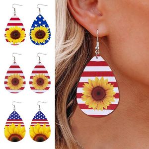 Studörhängen Trend USA Dingle Drop Bohemian för kvinnor Patriotiska 4 juli Independence Day Gift Silikon Hoop 2023