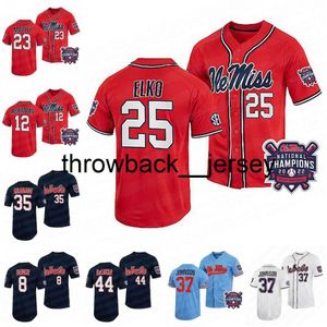 thr 2022 College World Champions Ole Miss Baseball Jersey Kemp Rebels Alderman Brandon Johnson Justin Bench Dylan Delucia Derek Diamond Tim Elko Josh Mallitz Jers