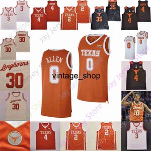 Vin 2023 Texas Longhorns Basketball Jersey NCAA College Durant Marcus Carr Sir'Jabari Rice Timmy Allen Tyrese Hunter Bishop Dylan Disu Bamba Tucker White Orange