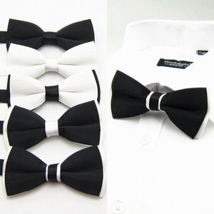 Bow Ties Tie Black & White Contrasting Color Bowtie Mens 2023 Fashion Double Layer