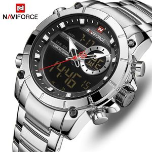 Naviforce Watch Men Luxury Brand Fashion Digital Watch Mens Sports Quartz. Начатые часы полная сталь мужские часы Relogio Masculino201i