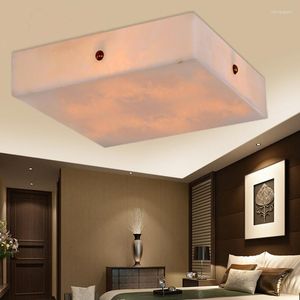Ceiling Lights All Copper Square Simple Modern Marble Lamp Living Room Dining Study Villa Model