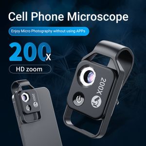 Teleskop dürbünleri apeksel 200x telefon kamera mikroskop lens hd güçlü cep telefonu teleskop taşınabilir dijital makro lentes 230603