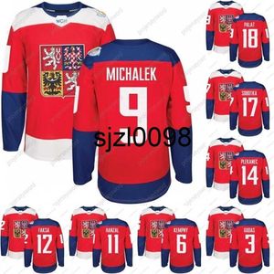 SJ98 2016 VM i Hockey Tjeckien Team Jersey 3 Gudas 9 Michalek 11 Hanzal 12 Faksa 14 Plekanec 18 Palat 23 JASKIN 31 Pavelec Jerseys