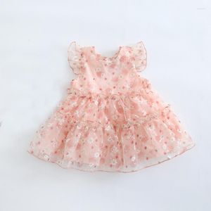 Vestidos de menina infantil vestido de batizado roupas de meninas com estampa de flores princesa bebê batismo 0-4 anos