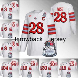 2023 Ohio State Buckeyes Football Hockey Jersey Scooter Brickey Jake Wise Cole McWard Jaedon Leslie Stephen Halliday Gustaf Westlund Matt Cassidy Trikots