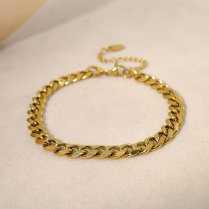 Braccialetti di collegamento WILD FREE Bracciale in acciaio inossidabile placcato oro 14K per le donne Punk Chunky Catene cubane Gioielli dichiarazione impermeabile