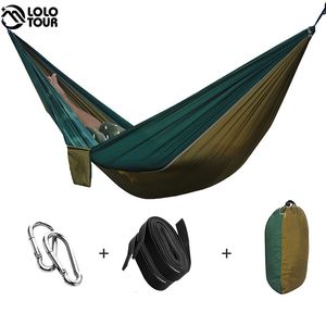 Portaledges Parachute Cloth Hammock Sleeping Swing Single Person Outdoor Travel Relax Leisure Hamak Hanging Bed Durable Survival Hamac 230603