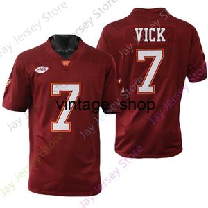 Vin Virginia Tech Hokies Football Jersey NCAA College Michael Vick Size S-3xl Wszystkie zszywane młodzież mężczyźni czerwone