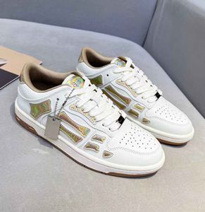 Высококачественные мужчины Skel Sneakers Shoes Skeleton кости кожа с нормиками с ног