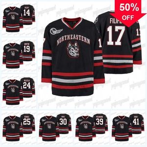 Mag Mit Northeastern Huskies Black Hockey Tournament Replica Auswärtstrikot Filipe Ryan Solomon Cayden Primeau Ryan Shea John Picking Jeremy Davies