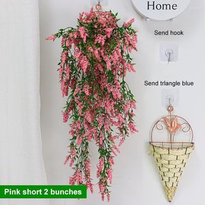 Декоративные цветы искусственные лавандовые лозы висят зеленые пластиковые растения