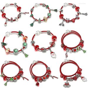 Charm Bracelets Diy Pingentes Contas Para Fazer Jóias Charms Pandola Acessórios Feminino Natal Papai Noel Boneco de Neve Coração Veado